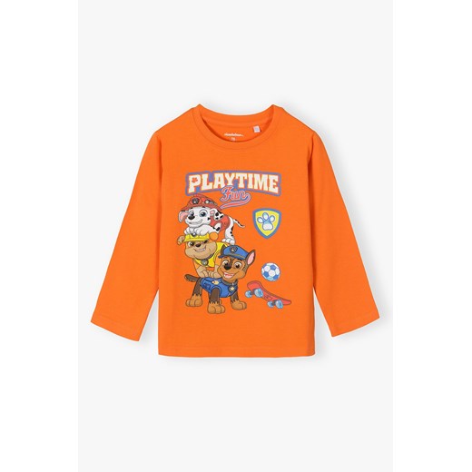 Pomarańczowa bluzka chłopięca z długim rękawem Psi Patrol ze sklepu 5.10.15 w kategorii T-shirty chłopięce - zdjęcie 173296943