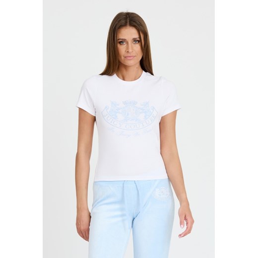 JUICY COUTURE Biały t-shirt Enzo Dog Crest, Rozmiar M ze sklepu outfit.pl w kategorii Bluzki damskie - zdjęcie 173297874
