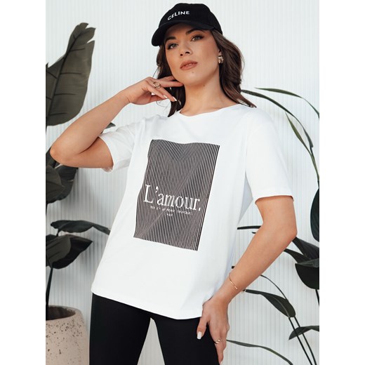 T-shirt damski LAMOUR biały Dstreet RY2588 ze sklepu DSTREET.PL w kategorii Bluzki damskie - zdjęcie 173299963