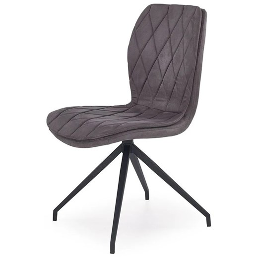 Tapicerowane krzesło w industrialnym stylu Gimer - popielate ze sklepu Edinos.pl w kategorii Krzesła - zdjęcie 173300243