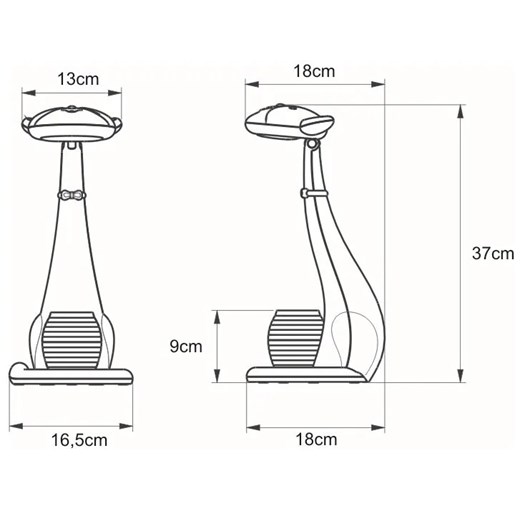 Niebiesko-biała lampka dziecięca do nauki z pojemnikiem - S248-Kermis Lumes One Size Edinos.pl