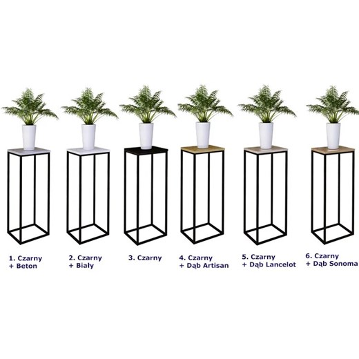 Stojak na kwiaty w stylu loft czarny + dąb lancelot - Mobis 4X Elior One Size Edinos.pl