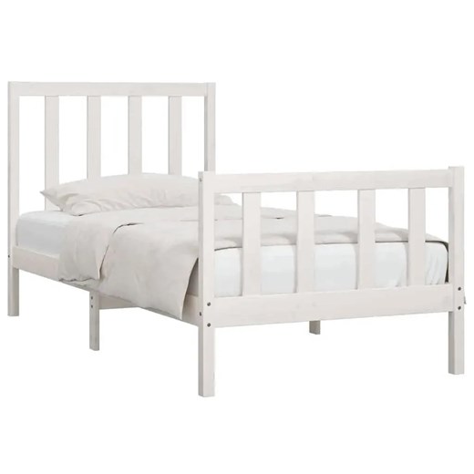 Białe drewniane łóżko 90x200 cm - Ingmar 3X Elior One Size okazyjna cena Edinos.pl