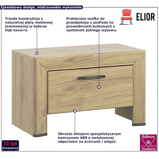 Niska szafka z szufladą do przedpokoju - Lacar 15X Elior One Size promocja Edinos.pl