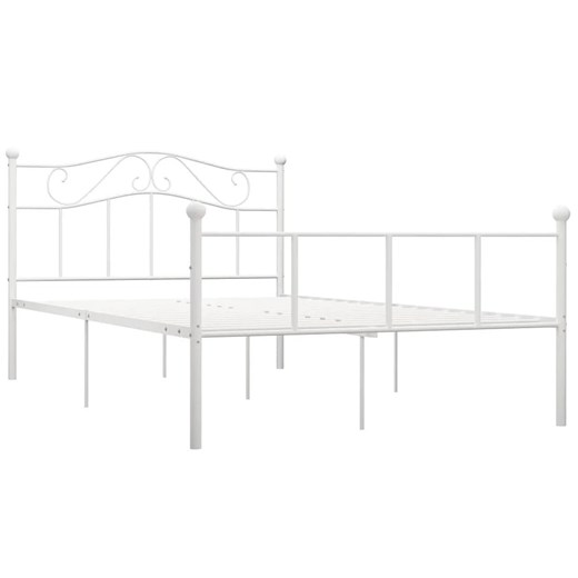 Białe minimalistyczne łóżko z metalu 140x200 cm - Fiosa ze sklepu Edinos.pl w kategorii Łóżka i materace - zdjęcie 173300704