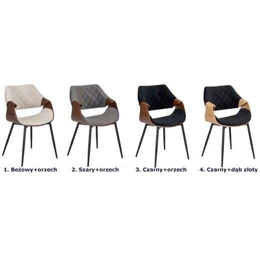 Loftowe krzesło z drewna giętego czarny + orzech - Zerti Elior One Size Edinos.pl