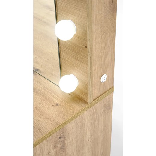Toaletka z lustrem i LED dąb artisan - Loretta Elior One Size Edinos.pl