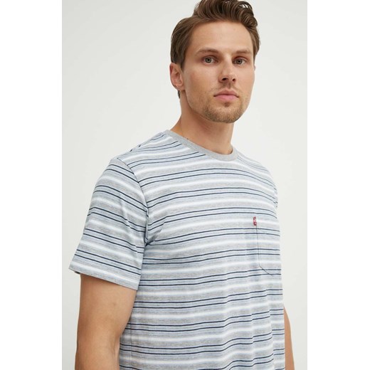 Levi&apos;s t-shirt bawełniany męski kolor szary z nadrukiem ze sklepu ANSWEAR.com w kategorii T-shirty męskie - zdjęcie 173302010