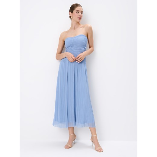 Mohito - Niebieska sukienka midi - błękitny ze sklepu Mohito w kategorii Sukienki - zdjęcie 173302724