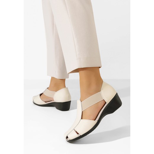 Beżowe sandały damskie skórzane Melona V3 ze sklepu Zapatos w kategorii Sandały damskie - zdjęcie 173304551
