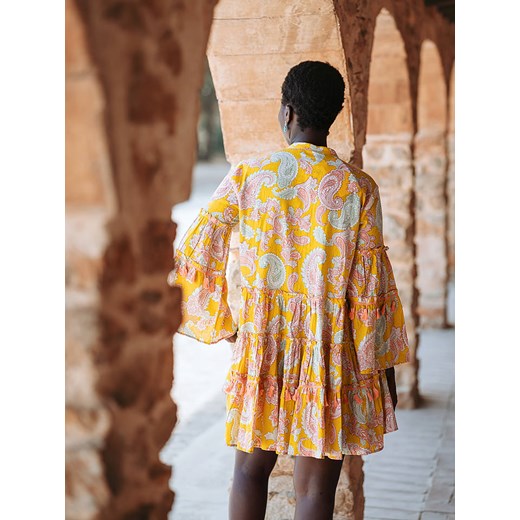 Isla Bonita By Sigris sukienka w abstrakcyjnym wzorze z dekoltem v 
