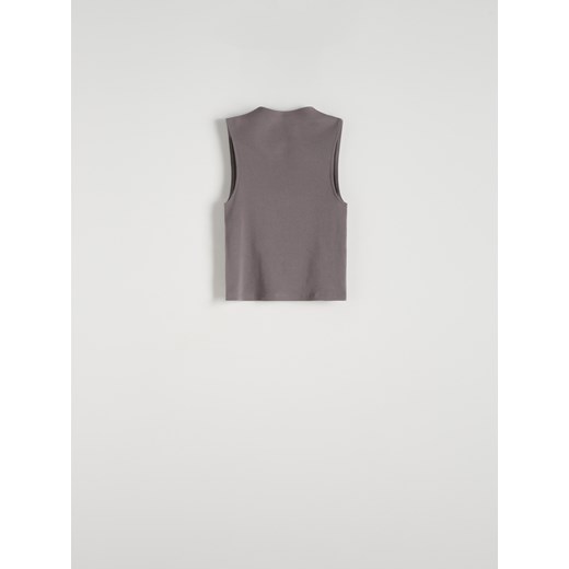 Reserved - Dzianinowy top z półgolfem - ciemnoszary Reserved M Reserved