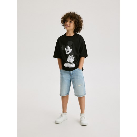 Reserved - T-shirt oversize Mickey Mouse - czarny ze sklepu Reserved w kategorii T-shirty chłopięce - zdjęcie 173306992