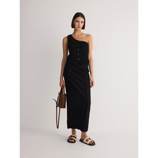 Reserved - Spódnica midi - czarny ze sklepu Reserved w kategorii Spódnice - zdjęcie 173307051