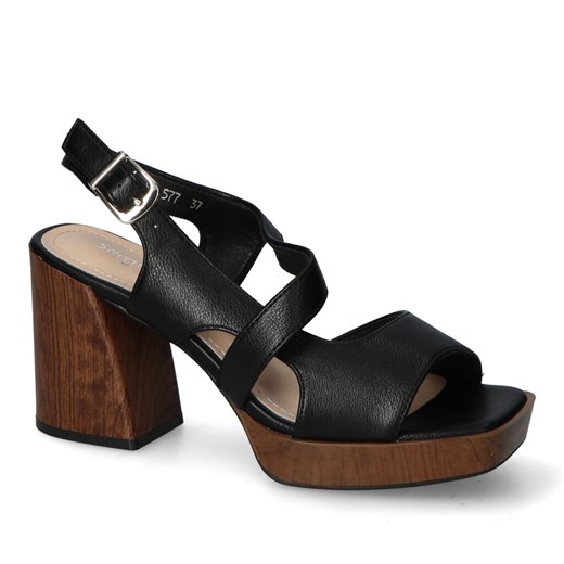 Sandały Sergio Leone SK577 Czarny ze sklepu Arturo-obuwie w kategorii Sandały damskie - zdjęcie 173309232