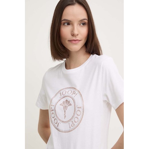 Joop! t-shirt bawełniany damski kolor biały 30042942 ze sklepu ANSWEAR.com w kategorii Bluzki damskie - zdjęcie 173310143