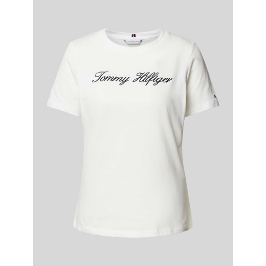 T-shirt z wyhaftowanym logo Tommy Hilfiger M Peek&Cloppenburg 
