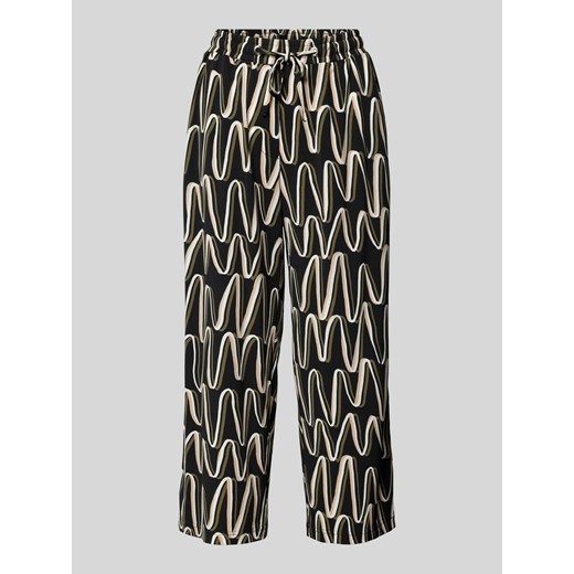 Spodnie materiałowe o rozkloszowanym kroju ze wzorem na całej powierzchni ze sklepu Peek&Cloppenburg  w kategorii Spodnie damskie - zdjęcie 173311452