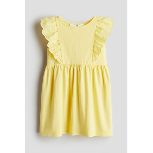 H & M - Dżersejowa sukienka z falbanami - Żółty H & M 92 (1½-2Y) H&M