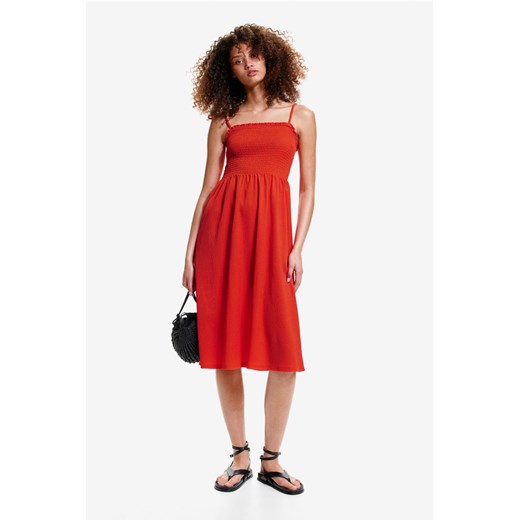 H & M - Sukienka na wiązanych ramiączkach - Pomarańczowy H & M L H&M