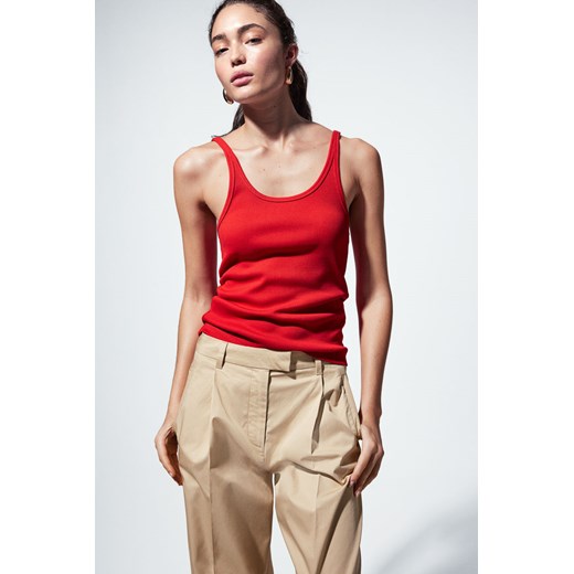H & M - Top w prążki na ramiączkach - Czerwony ze sklepu H&M w kategorii Bluzki damskie - zdjęcie 173311790