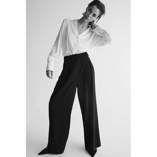 H & M - Szerokie spodnie - Czarny ze sklepu H&M w kategorii Spodnie damskie - zdjęcie 173311811