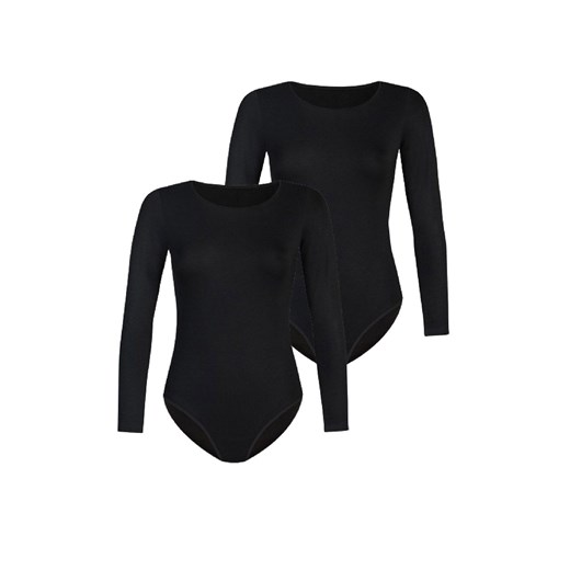 2-Pack klasyczne body damskie czarne Longy, Kolor czarny, Rozmiar 3XL, Teyli ze sklepu Primodo w kategorii Bluzki damskie - zdjęcie 173314203