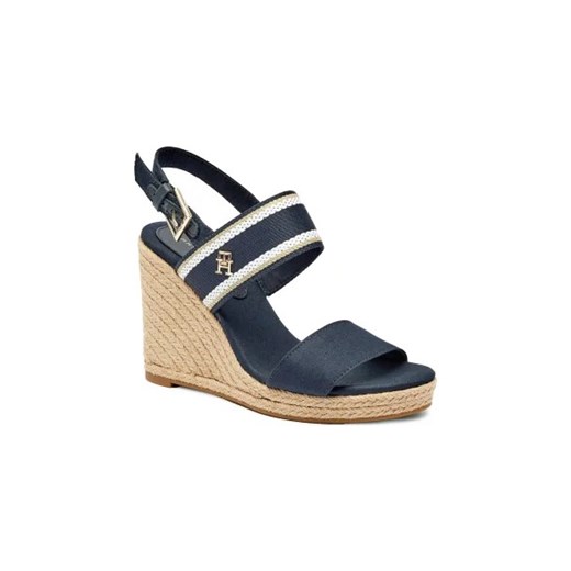 Tommy Hilfiger Sandały WEBBING HIGH WEDGE | z dodatkiem skóry Tommy Hilfiger 39 Gomez Fashion Store