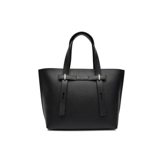 Czarna shopper bag Furla elegancka skórzana na ramię