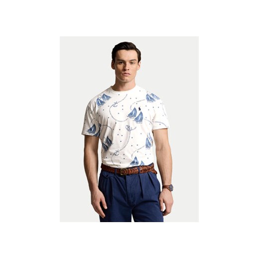 Polo Ralph Lauren T-Shirt 710941547001 Écru Classic Fit ze sklepu MODIVO w kategorii T-shirty męskie - zdjęcie 173316653