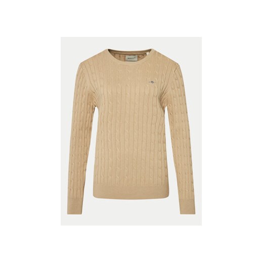 Gant Sweter 4800100 Beżowy Slim Fit ze sklepu MODIVO w kategorii Swetry damskie - zdjęcie 173316794
