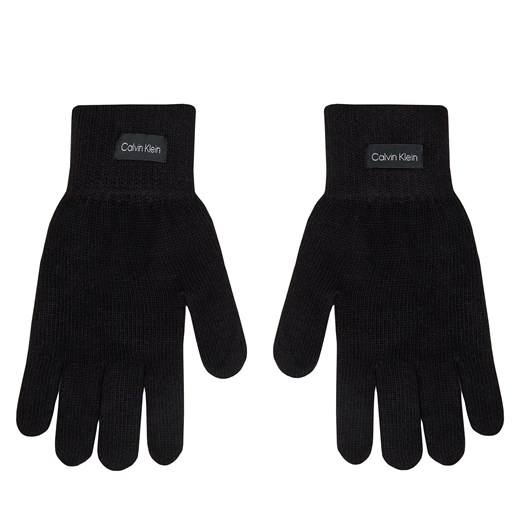 Rękawiczki Damskie Calvin Klein Essential Knit Gloves K60K611167 Czarny ze sklepu eobuwie.pl w kategorii Rękawiczki damskie - zdjęcie 173317223