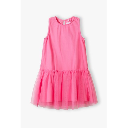 Różowa sukienka dziewczęca z tiulową falbaną - 5.10.15. 5.10.15. 134 5.10.15