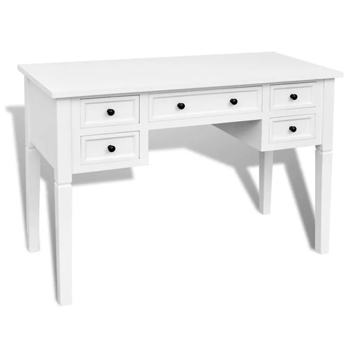 Białe minimalistyczne biurko do gabinetu - Marshal ze sklepu Edinos.pl w kategorii Biurka i sekretarzyki - zdjęcie 173318843