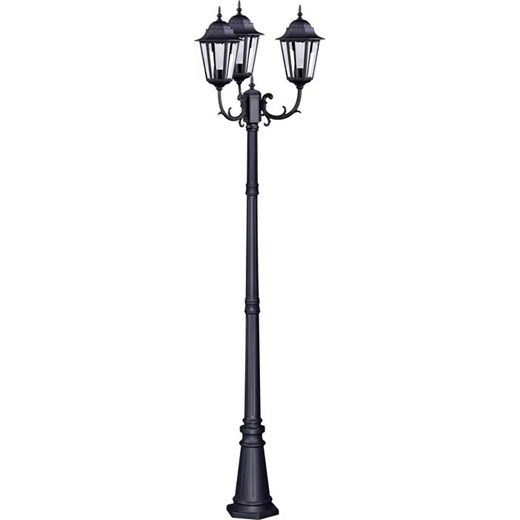 Czarna potrójna latarnia ogrodowa wysoka - S349-Tirma Lumes One Size Edinos.pl