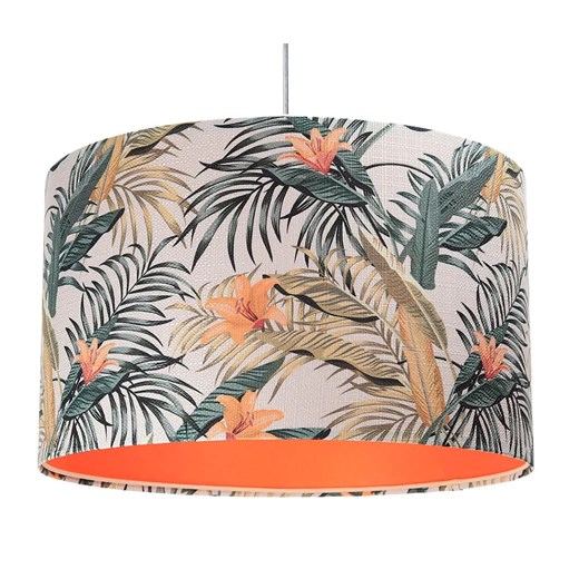 Pomarańczowa lampa wisząca z abażurem w kwiaty - S367-Hilva Lumes One Size Edinos.pl