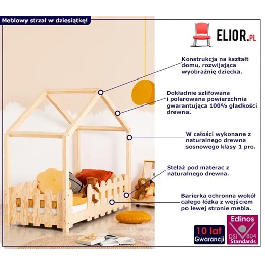 Skandynawskie łóżko z barierką - Relix 4X Elior One Size Edinos.pl