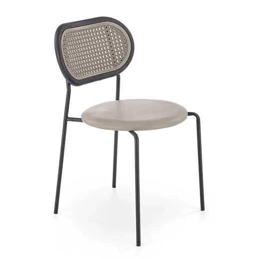 Szare nowoczesne krzesło tapicerowane - Omix ze sklepu Edinos.pl w kategorii Krzesła - zdjęcie 173319213