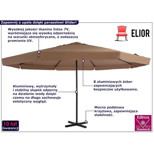 Beżowy parasol ogrodowy - Glider Elior One Size Edinos.pl