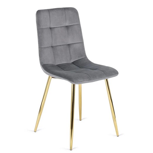 Szare welurowe krzesło w stylu glamour - Azlo Elior One Size okazyjna cena Edinos.pl