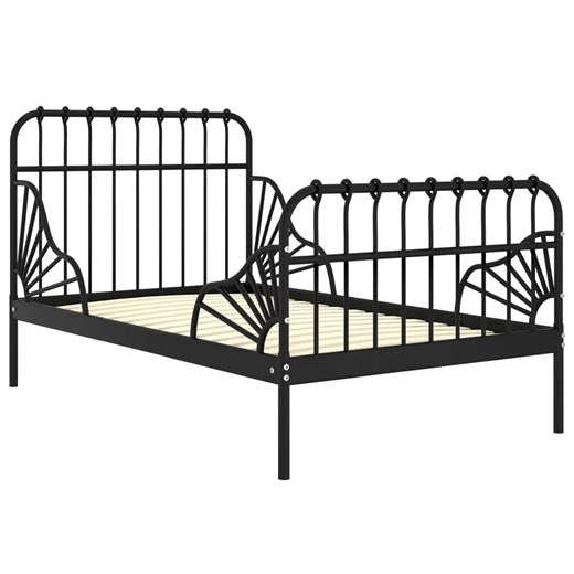 Czarne metalowe łóżko rosnące z dzieckiem 80x130/200 cm - Kasja ze sklepu Edinos.pl w kategorii Łóżka dziecięce - zdjęcie 173319583
