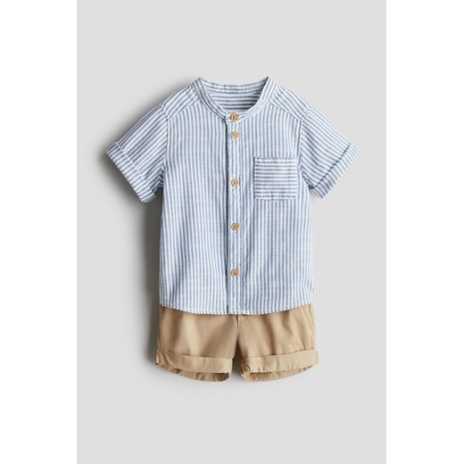 H & M - Bawełniany komplet 2-częściowy - Beżowy ze sklepu H&M w kategorii Odzież dla niemowląt - zdjęcie 173321111