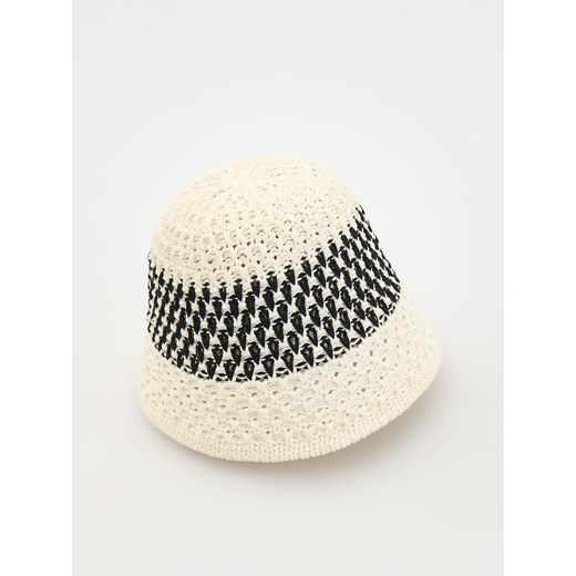 Reserved - Pleciony kapelusz bucket - kremowy ze sklepu Reserved w kategorii Kapelusze damskie - zdjęcie 173321771