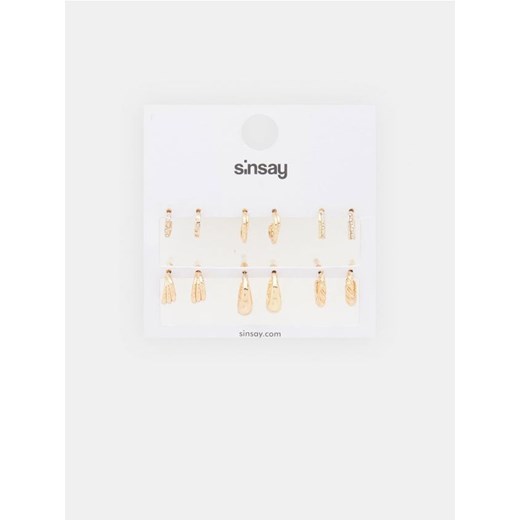 Sinsay - Kolczyki 6 pack - złoty ze sklepu Sinsay w kategorii Kolczyki - zdjęcie 173322143