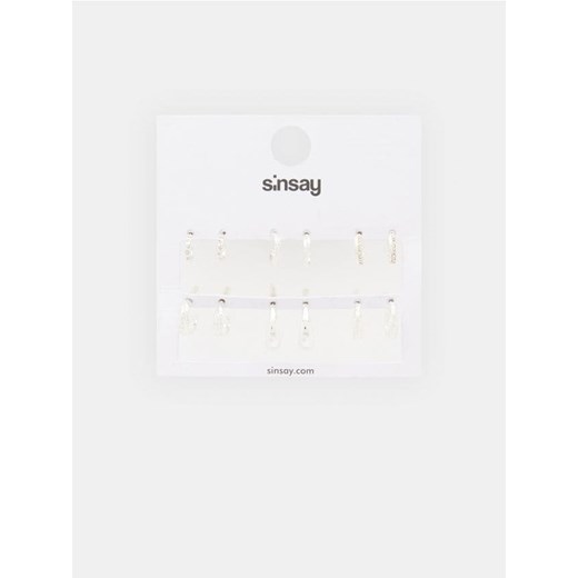Sinsay - Kolczyki 6 pack - srebrny ze sklepu Sinsay w kategorii Kolczyki - zdjęcie 173322144