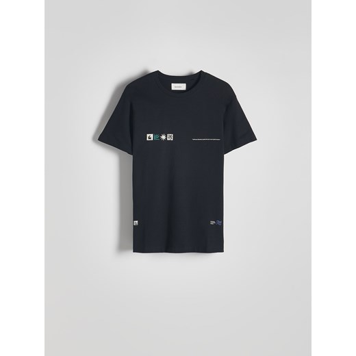 Reserved - T-shirt regular z nadrukiem - czarny ze sklepu Reserved w kategorii T-shirty męskie - zdjęcie 173322382