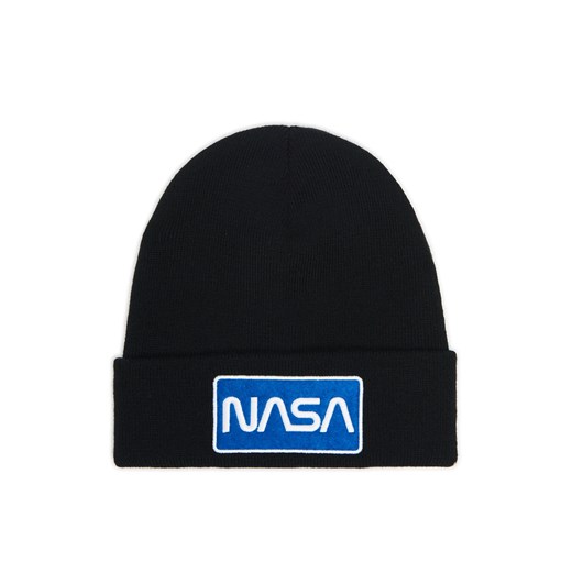Cropp - Czarna czapka NASA - czarny Cropp Uniwersalny wyprzedaż Cropp