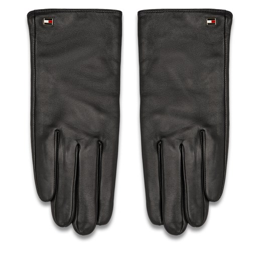 Rękawiczki Damskie Tommy Hilfiger Essential Flag Leather Gloves AW0AW15360 Tommy Hilfiger M/L okazyjna cena eobuwie.pl