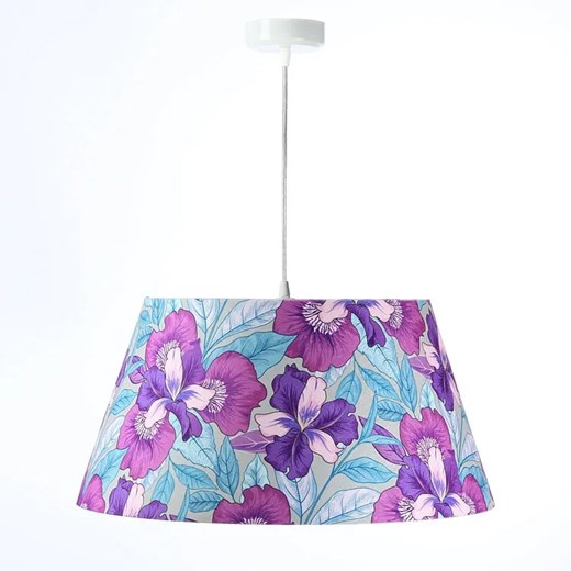 Fioletowa welurowa lampa wisząca w kwiaty - S413-Najra Lumes One Size Edinos.pl