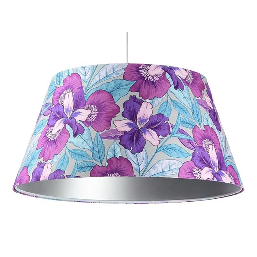 Fioletowa welurowa lampa wisząca w kwiaty - S413-Najra Lumes One Size Edinos.pl